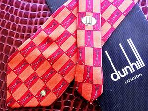 ■E368R●良品●【ｄunhill】ダンヒル【ｄロゴ入・ゴルフ】ネクタイ