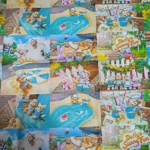 輸入生地 ダッフィーフレンズ サニーファン カットクロス 布 108cm×96cm