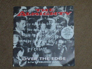 OVER THE EDGE/LIFEBLOOD(LIVE) THE ALMIGHTY Clear Vinyl