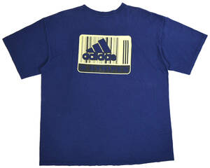 USA製 90s adidas オールドアディダス 半袖Tシャツ ビッグシルエット パフォーマンスロゴ XL ネイビー