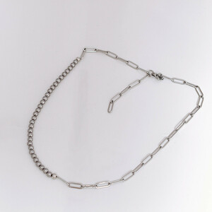  baby pearl . pearl length red beans chain asimeto Lee necklace gray 