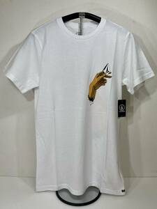 Volcom Bolcom AF332112WHT Men's Lize Size с коротким рукавом T -Find Print Tea Printtee White Color Logo Volcom