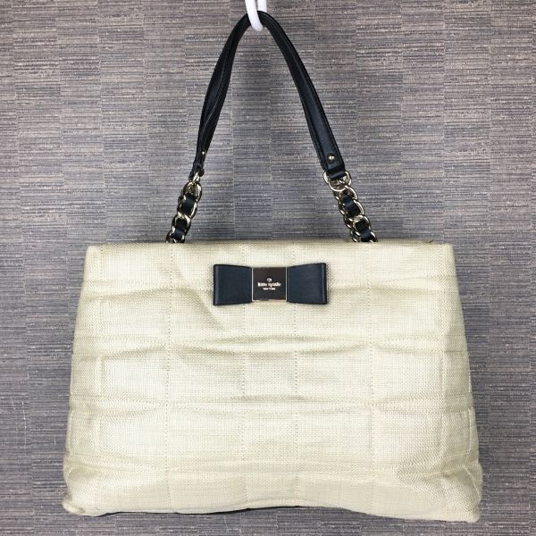 Kate spade/ケイトスペード トートバッグ ベージュ リボン/ロゴ 管NO.B21-17
