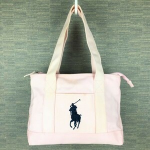 RALPHLAUREN/ラルフローレン　ミニトートバッグ　ピンク　キャンバス生地　管NO.B23-20