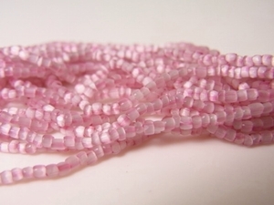 * super rare!! delicate bohemi Anne many surface cut. satin beads * pink! ~