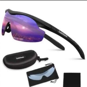 サングラス,スポーツサングラス UV400紫外線カット 耐衝撃 超軽量 滑り止め加工 柔らかいフレーム
