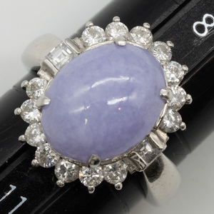 Качество iko [Platinum] Pt Ring Lavender Jade 8,10ct Diamond 0,75CT Sorting #9,5 дамы использовали красивые товары