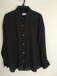  beautiful goods SHIPSlinen100% 2way blouse black 38