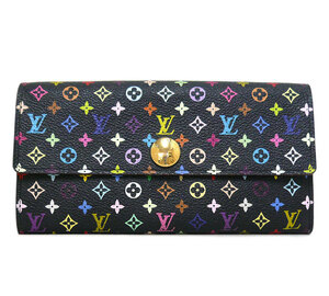 ◎LOUIS VUITTON ルイヴィトン モノグラム マルチカラー ポルトフォイユ サラ 長財布 ノワール×ヴィオレ 黒×紫 M60273 保存袋付き ON3890