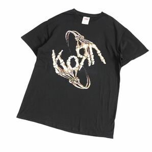 ビンテージ 00s【KORN】ボーンハンド Tシャツ USA製 M コーン ラップ ロックt レア スカル 古着 LIMP NIRVANA BJORK MARILYN MANSONの画像10