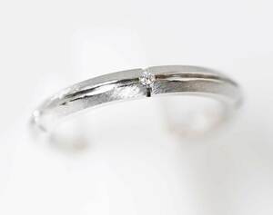 6868* Tiffany TIFFANY 750WG white gold -stroke Lee me licca diamond 5P ring 9 number 