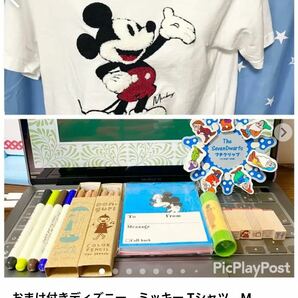 ▼おまけ付きディズニー　ミッキー Tシャツ　M（mickeyの絵柄がタオル生地