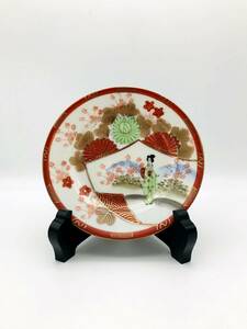 （R3-0320）大日本　陶磁器皿　5枚組　戦前輸出用商品　ハンドペイント　手描き絵皿　赤絵　金彩　絵付け皿