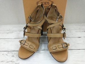 TOD'S Tod's High Heels Sandals Real Leather Camel Beige Size 36 1/2 Made in Italy With Box Storage Bag Summer Tods, Shoes, For Women