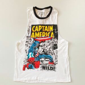  Captain America CAPTAIN AMERICA tank top lady's M1 times laundry settled MARVEL American Comics Vintage vintage ZUMBA TANK training 