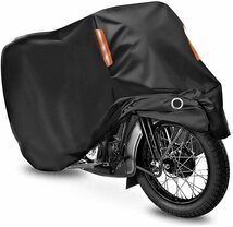 XLサイズ 黒 バイクカバー 250～750cc 小型スクーター オートバイ バイク カバー リフレクター くろ ブラック XL 中型バイク 耐熱 耐水 /_画像4