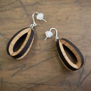 [ tree tch] walnut. tree * earrings ( hang ).. real 