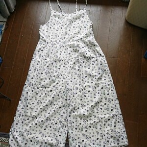 サロペット 花柄 ワイドパンツ レディース