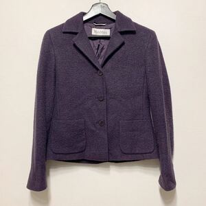  white tag *MAXMARA Max Mara mo hair wool jacket 38 purple 