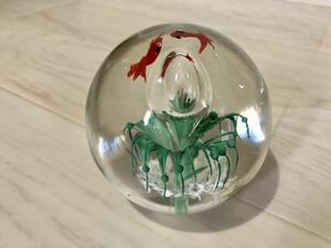  goldfish ... paperweight * rare glass objet d'art pretty used 