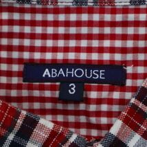 美品★ ABAHOUSE アバハウス 春夏★ ボタンダウン チェック 半袖 シャツ Sz.3　メンズ　A1T05331_5#A_画像5