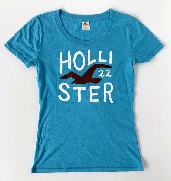 ★送料無料 美品 Hollister ホリスター トップス 半袖シャツ ブルー Mサイズ レディース 女性用 本物