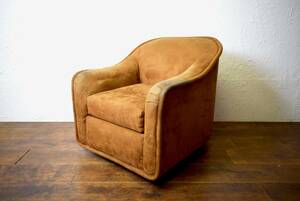 ビンテージ ヌバックイージーチェア 椅子 ソファ 一人掛け 革製品 イス インテリア ミッドセンチュリー リビング