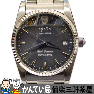 ageta【アガット】1308112007　ステンレススチール　オートマチック　メンズ腕時計【中古】