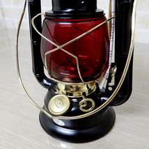 替芯付【送料無料】新品 Dietz #50 Comet Lantern - Black Gold Redグローブ ◇デイツ コメット ブラック ハリケーンランタン 黒金 真鍮 赤_画像6