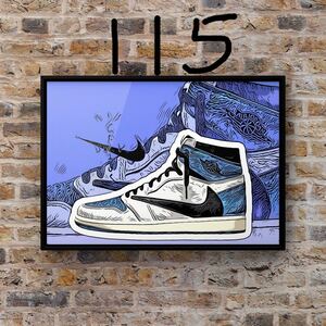 TRAVIS SCOTT AIR JORDAN1トラヴィススコットエアジョーダン1 オマージュアートポスター(フレーム付き)