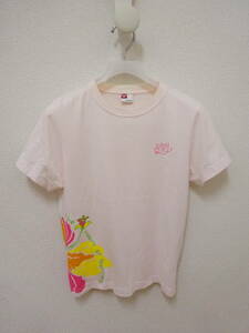 ROXY 半袖Tシャツ ハイビスカス 花柄 ピンク キッズ L ロキシー