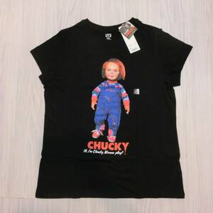 チャイルドプレイ チャッキー Tシャツ XL 黒◆ユニクロ UT 新品未使用◆映画 child's play UNIQLO ホラー レディプレイヤー1 出演 Chucky