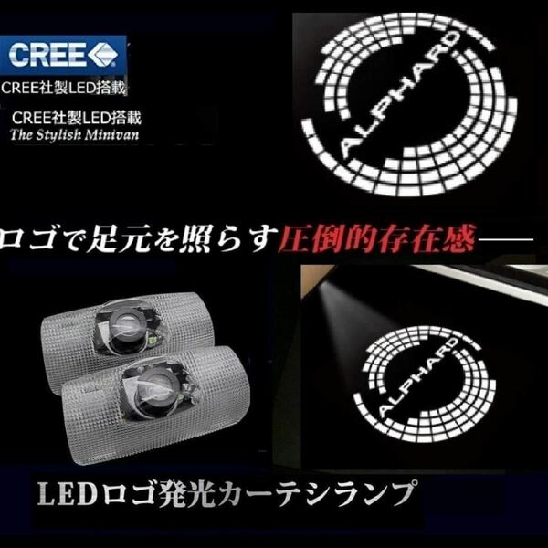 トヨタ アルファード LED ロゴ カーテシランプ ホワイト TOYOTA