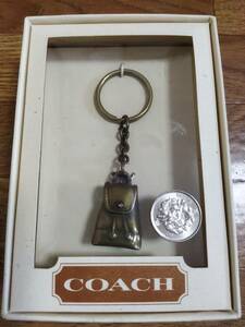  Coach unused rucksack type bronze key holder box have ( box dirt have )