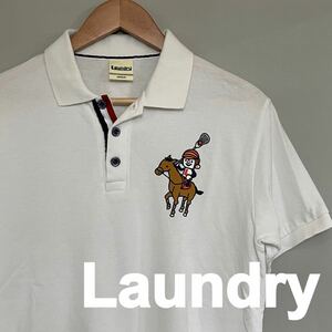  laundry Laundry [ great popularity ] polo-shirt with short sleeves men's M size fashion clothes white series big po knee 