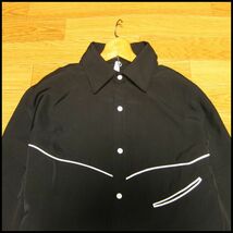 ☆ビッグシルエットウエスタンシャツデザイン半袖シャツ　ブラックM☆_画像4