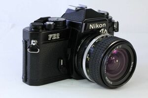 【動作保証・点検済】ニコン Nikon FE2 ブラック+AI-S NIKKOR 28mm F2.8★接眼補助レンズ-2.0つき★レンズ内点カビ1点★GGG 25