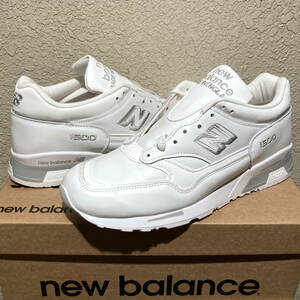 オールレザー New Balance M1500WHI UK製 US10 28cm 新品 ホワイト×グレー イギリス製 英国製 NB 天然皮革 スニーカー 白 Made In England