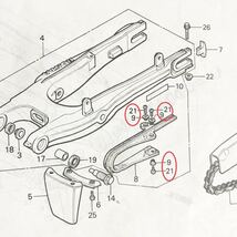 送料無料 ホンダ純正新品 CBX400F CBX550F チェーンスライダー 取り付けカラー ネジセット スイングアーム ボルト CBX エンジン 140_画像2