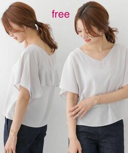  almost new goods *URBAN RESEARCH DOORS 2WAY frill yoke blouse 