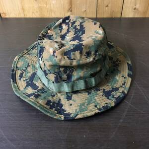 送料無料 米軍実物 USMC ウッドランドマーパッドカモ ブーニーハット SIZE M 中古