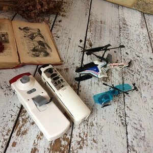 } Junk * part removing * Tommy TOMY worn cue HELI-Q*Silverlit* radio-controller * helicopter *2 pcs set sale * toy toy * set 