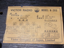 ■■【即決】Victor 真空管アンティーク ラジオ R-205 ＆ ニッパー君　通電してスピーカーから音が出ることを確認しました! ジャンク品扱い_画像10