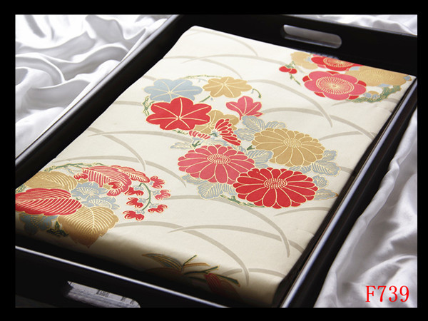 [F739] Carefully selected Nishijin Shiose, hand-painted Yuzen dyeing, floral round pattern, colored ground, high-quality art Nagoya obi, unused, ◇Inspection◇ Kanzashi kimono Nagoya obi, Fukuro obi, Obijime, band, Nagoya Obi, Ready-made