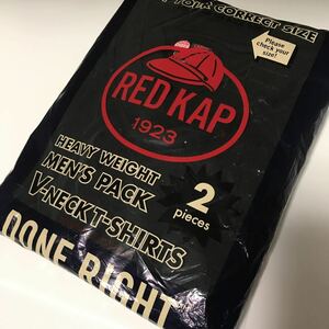  новый товар не использовался RED KAP Red Kap V шея футболка 2 листов комплект L размер черный тяжелый to