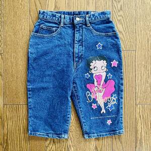 Betty Boop ベティブープ ベティちゃん　パンツ デニムパンツ デニムハーフパンツ　激レア ヴィンテージ ビンテージ 90s 80s 古着