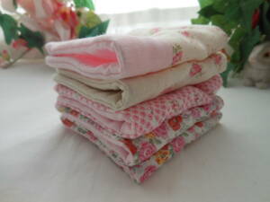  soft gauze handkerchie floral print patch race attaching 5 sheets organic cotton! hand made 
