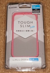 ★新品★ELECOM iPhone12mini TOUGH SLIM LITE 耐衝撃×高硬度8H フレーム ピンク