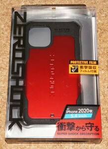 ★新品★ELECOM iPhone12mini ZEROSHOCK ゼロショック レッド