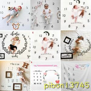 H1151: birth . only. baby month interval growth mile Stone blanket photograph properties background cloth memory cloth rug girls Boy blanket Kids shooting 